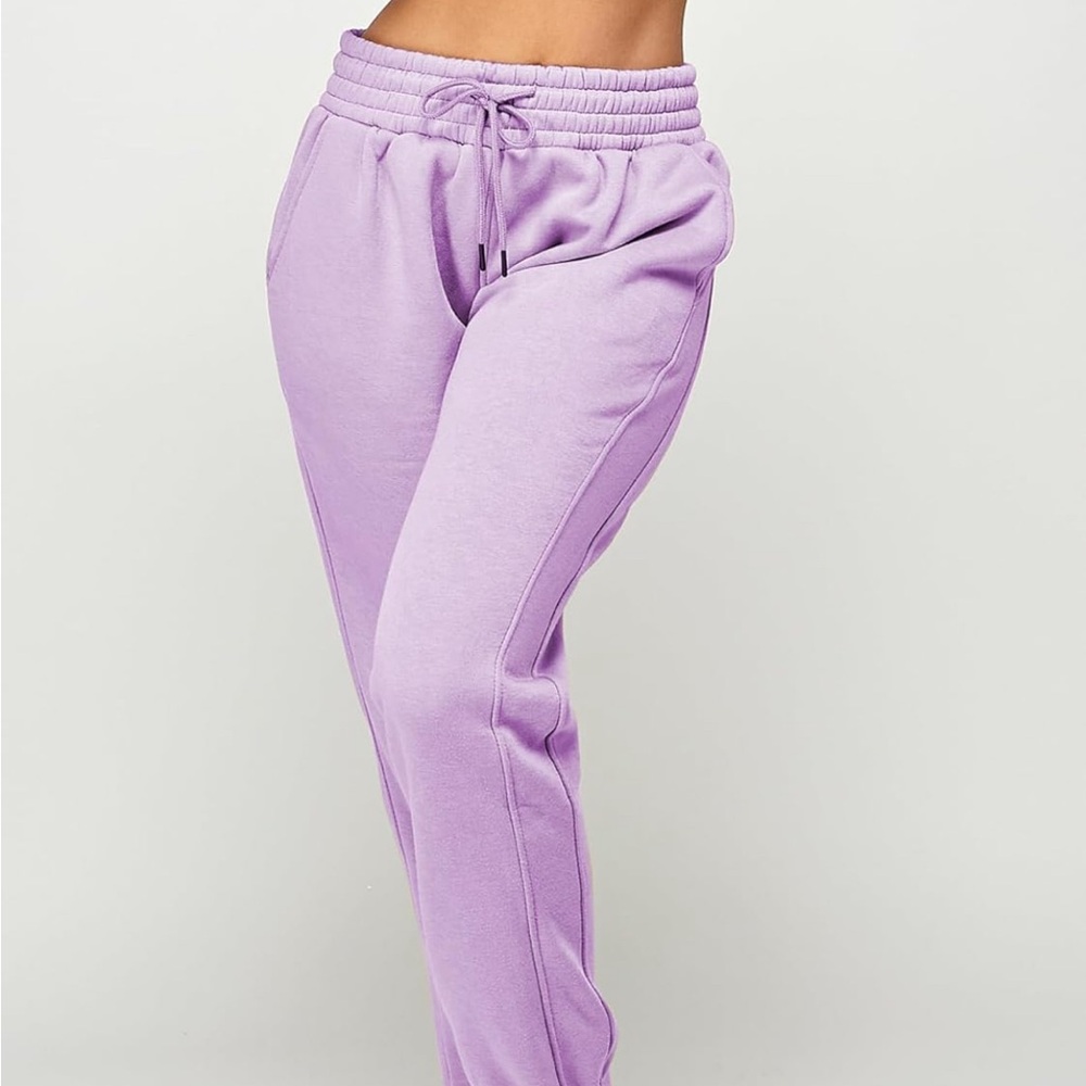 M Sweatpants Women HighStacked Waist Fleece Joggers 2Pockets Yoga WorkoutRunning